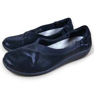 Clarks Cloudsteppers Womens Sillian Jetay Flats Black Lightweight Size 9.5M